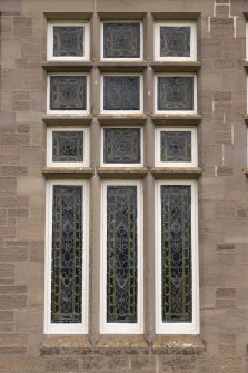 Inglis Memorial Hall.  Detail of windows on north facade.