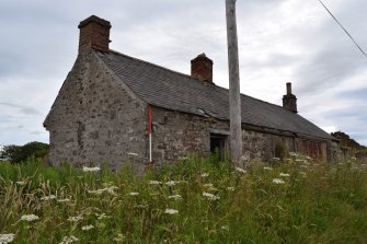 Standing Building Survey photograph, Cottage from West, Burnside of Kirkbuddo, Forfar, Angus