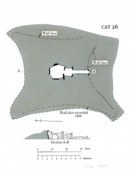 Plan and section of chambered cairn (CAT 26)