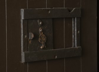 Cell block first floor Corridor Detail cell door viewing hatch closed