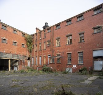 Courtyard View of north range and Cell Block from south