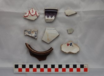 Watching Brief photograph, Ceramic sherds from (03) Trench 4, 17-19 High Street, Fraserburgh