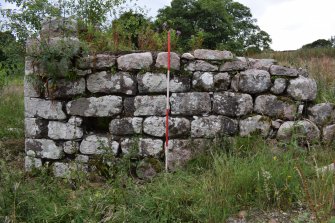 Standing Building Survey photograph, East wall with F4 (left), Land to West of Mergie House, Rickarton, Stonehaven