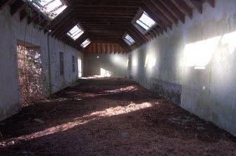 Standing Building Survey photograph, Interior Room 1, Former Milking Parlour and Bothy, Keithhall Estate, Inverurie