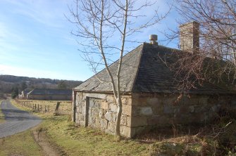 Standing Building Survey photograph, Exterior of building in relation to the Old Bull Shed, Former Milking Parlour and Bothy, Keithhall Estate, Inverurie