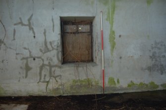 Standing Building Survey photograph, Interior Room 1 W4, Former Milking Parlour and Bothy, Keithhall Estate, Inverurie