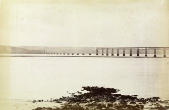 View of the remains of the bridge after the disaster of December 1879.
Insc: 'Tay Bridge'.
PHOTOGRAPH ALBUM NO.109: G.M.Simpson of Australia's Album.