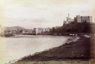 Page 37v  no.1 "Inverness - looking up the Ness from Ness Bank - Tomnahurich in background"
Castle in foreground
Photograph Album No. 109:  G.M.Simpson of Australia's Album, 1880