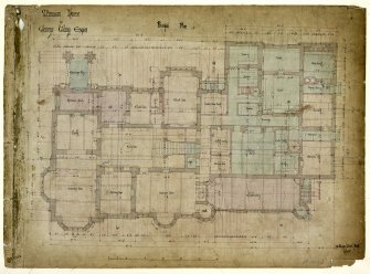 Dundee, Castleroy.
Principal floor plan.
Titled: 'Mansion House for George Gilroy Esquire'.
Insc:'72 George Street, Perth 25/2/67'