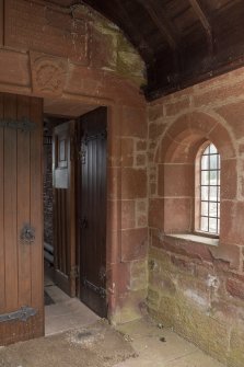 Careston Parish Church.  View of porch.