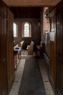 Careston Parish Church.  Porch.  View from porch into nave.