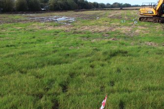 Evaluation photograph, View of wet area of field, Lainshaw Stables, Stewarton, East Ayrshire