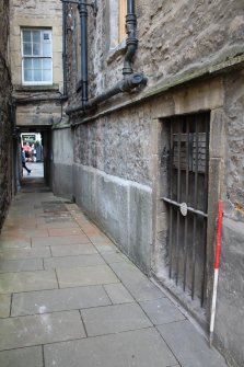 Standing Building Survey photograph, Feature 6 and west wall, 12 High Street, Edinburgh