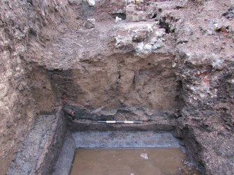 Excavation photograph, Clay 001 and 002 SE of Trough 017, 396-410 Gorgie Road, Edinburgh