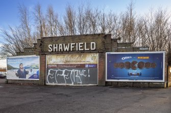 View of SHAWFIELD sinage facing onto Shawfield Drive and Glasgow Road 