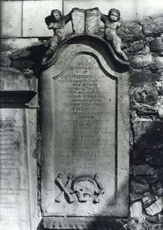Memorial to John Frederic Lampe, composer,  east wall, Canongate Kirkyard, Edinburgh