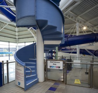 Xcite Livingston Leisure Centre.  View of flume staircase. 
