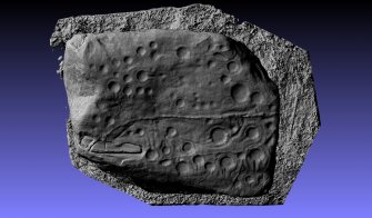 Snapshot of 3D model, from Scotland's Rock Art Project, Corskellie, Moray