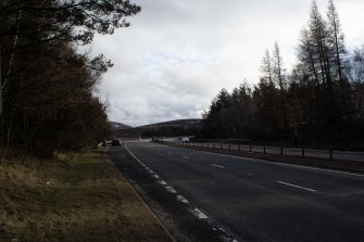 Survey photograph, Start of barrier and bridge over the River Findhorn with Layby 159, A9 Dualling - Tomatin to Moy, Highland