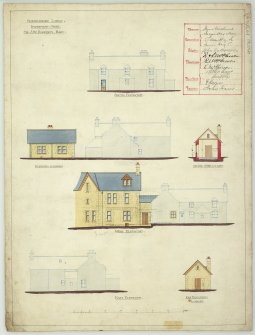 Elevations of Lodge and outbuildings