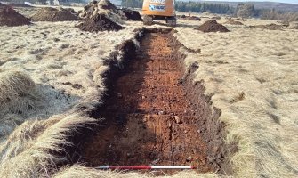 Trial Trench Evaluation Photograph, Post-excavation trench showing natural coverage, A9 Dualling - Tomatin to Moy, Highland