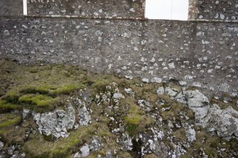 Hume Castle - view of exterior of north wall from the NNW