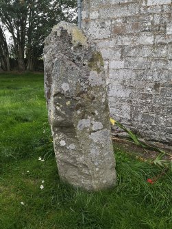 Digital photograph of panel in context without scale, from Scotland's Rock Art Project, Warrior Stone, Borders