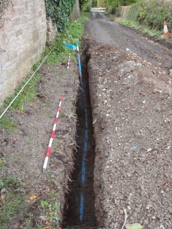 Excavation photograph, 13-22m of trench after clean up taken from SE, Wellington Bridge, Carzield Roman Fort, Kirkton, Dumfries