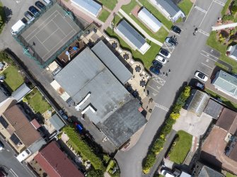 Aerial view of Recreation (Holiday Park) and Mid- to Late C20 (Barefoots) Areas of Townscape Character, Eyemouth