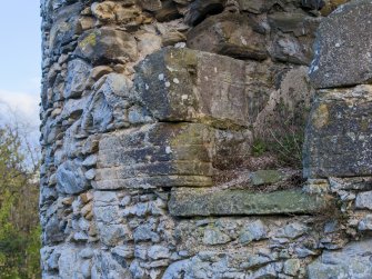 Boyne Castle.
Exterior, NW tower, partially robbed window opening.