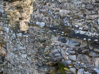 Boyne Castle.
Exterior, W range, W elevation, detail of string course (cut back for insertion of window?)