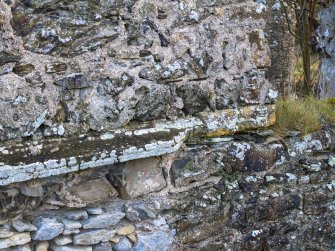 Boyne Castle.
Exterior, W range, W elevation, detail of string course (cut back for insertion of window?)