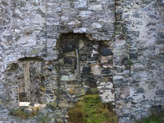 Boyne Castle.
Main hall, N gable, exposed twin flue