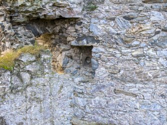 Boyne Castle.
Exterior, NW tower. Gunloop facing E at high level.