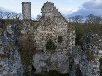 Boyne Castle.
Interior, main hall. N gable