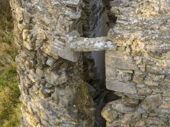Boyne Castle.
Exterior, SW tower. Detail of 2nd floor opening.