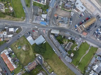 Aerial view of Historic Burgh and Harbour, Victorian Expansion, Inter-War (Hurkur Crescent and Schools) and Mid- to Late C20 (Barefoots) Areas of Townscape Character, Eyemouth