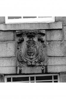 Aberdeen, Old Aberdeen, High Street, Town House.
General view of South wall, armorial plaque above doorway.