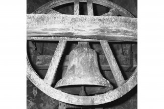 Interior - steeple, belfry, detail of bell