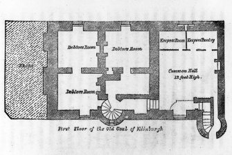 Photographic copy of plan of First Floor of the Old Goal of Edinburgh
Copied from 'Chambers Minor Antiquities'