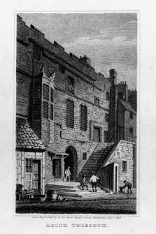 Edinburgh, Tolbooth Wynd.
Photographic copy of engraving of Leith tolbooth from 'Views of Edinburgh' Volume II.