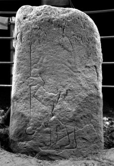 Rhynie (no. 3), Pictish symbol stone. View of face of stone, dated 11 September 1995.