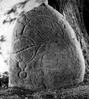 Daviot, Pictish symbol stone. View from NE, dated 19 April 1996.