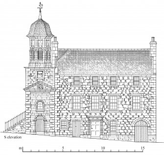South elevation
Preparatory drawing for 'Tolbooths and Town-Houses', RCAHMS, 1996.
N.d.