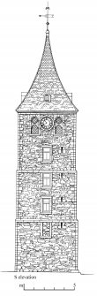 South elevation
Preparatory drawing for 'Tolbooths and Town-Houses', RCAHMS, 1996.
N.d.