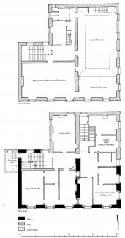 First & Second floor plans
Preparatory drawing for 'Tolbooths and Town-Houses', RCAHMS, 1996.
N.d.