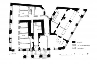 Survey drawings: Ground-floor plan; First-floor plan
Preparatory drawing for 'Tolbooths and Town-Houses', RCAHMS, 1996.
