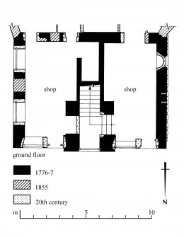 Ground floor plan.
Preparatory drawing for 'Tolbooths and Town-Houses', RCAHMS, 1996.
N.d.
