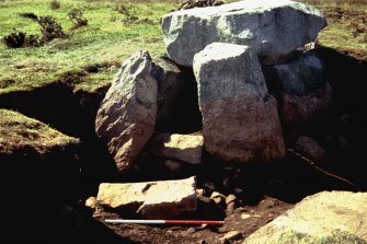 Chambered cairn during the course of excavations.
