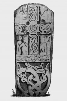 Elgin, Pictish cross-slab from J Stuart, The Sculptured Stones of Scotland, i, pl.16
